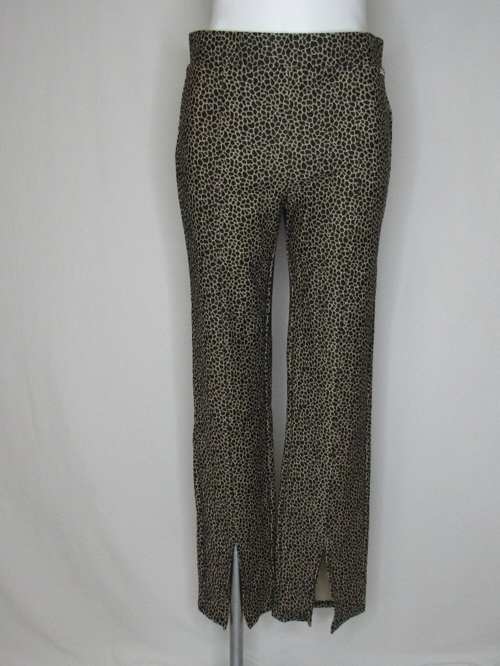 Michael Kors Brown Animal Print Split Hem Flare Legging Pants 30" Women's M